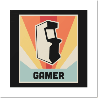 GAMER - Vintage Style Arcade Game Poster Posters and Art